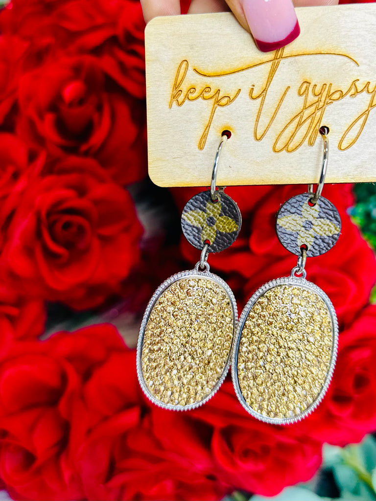 Golden Rose Plated Crystal Earrings