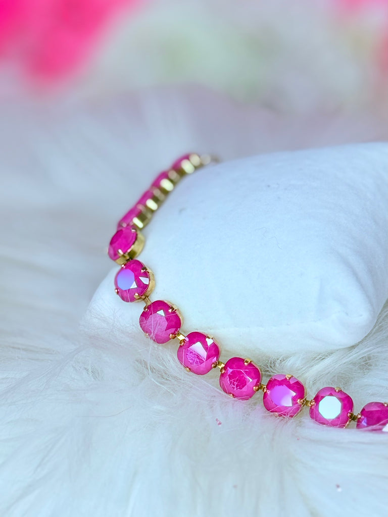 Mini Indra Swarovski Bracelet  - Pink Peony