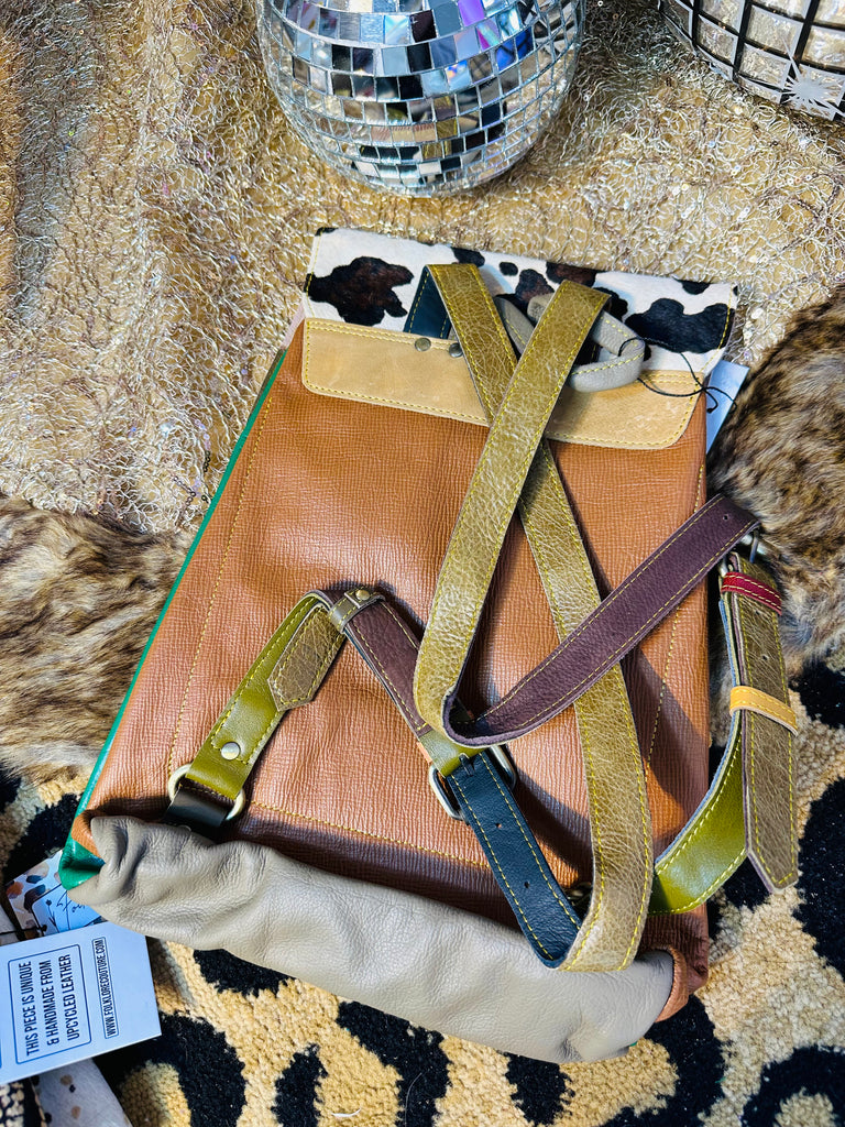 Sosie Leather Western Drawstring Tote Bag