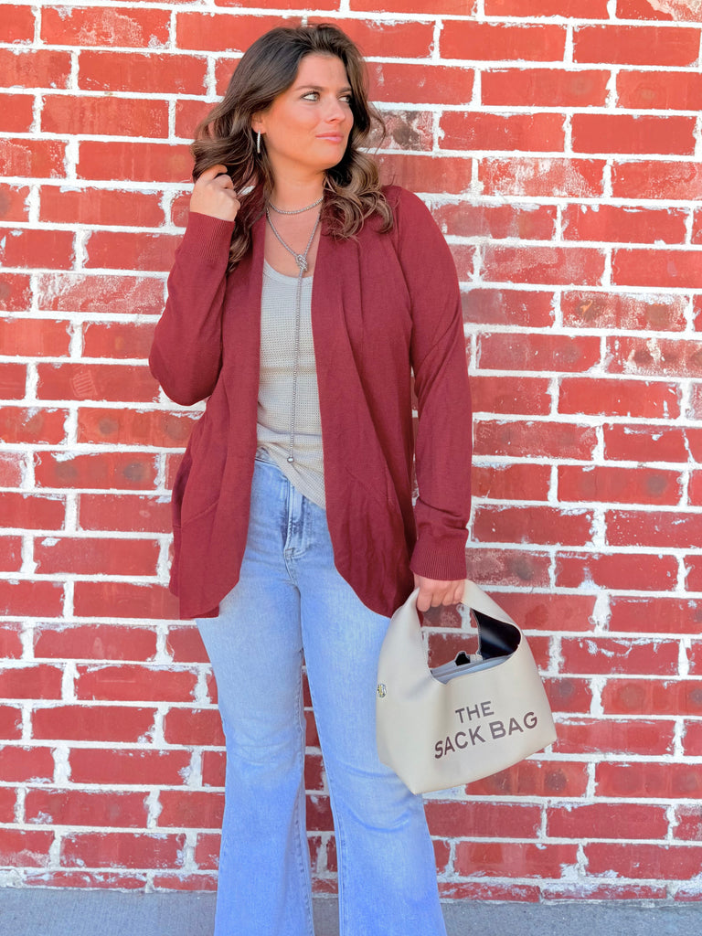 Love Is Waiting Cardigan - Burgundy
