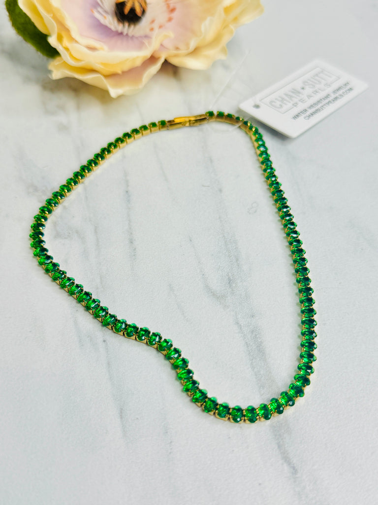 The Tennis Necklace in Emerald