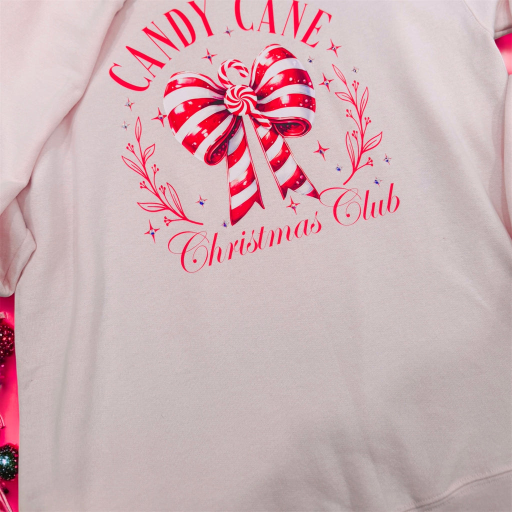 Candy Cane Sweetheart Bedazzled Graphic Crewneck Pullover