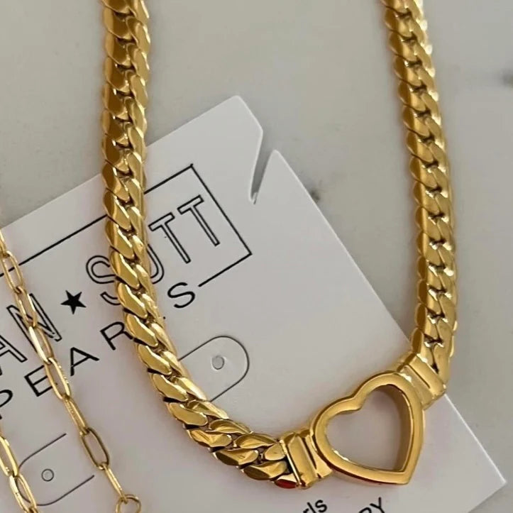 Gold Open Heart Necklace