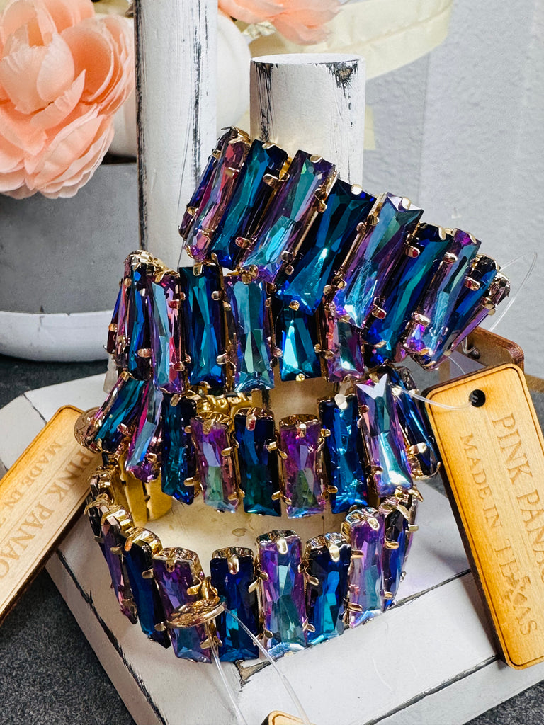 Aurora Blues & Purple Crystal Bracelet