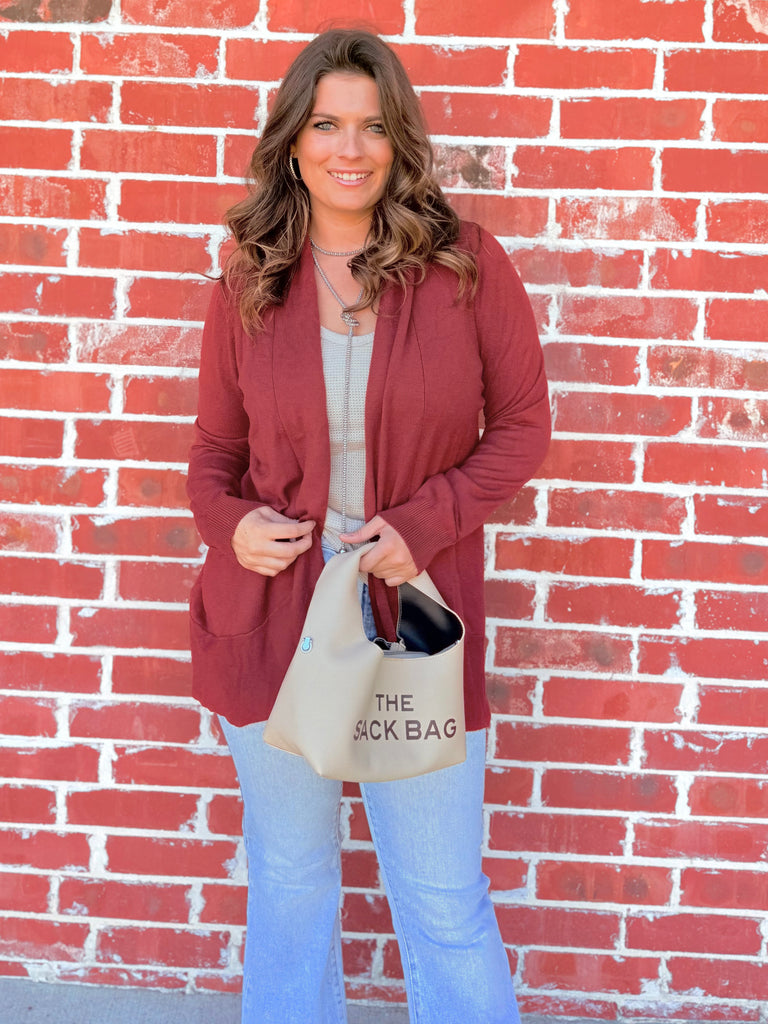 Love Is Waiting Cardigan - Burgundy