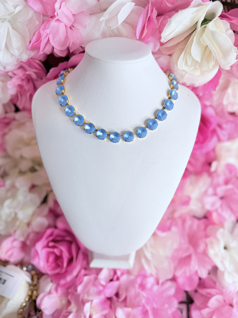 Sofia Swarovski Necklace in Aquamarine Matte Glow