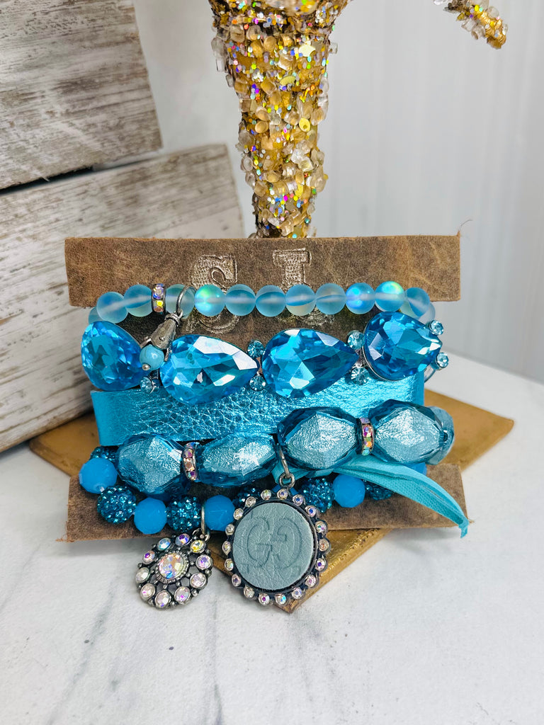 Bright Teal Lux Shimmer Bracelet Set