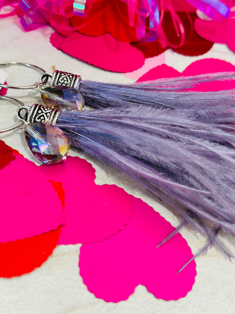 Dusted Lavender Feather Earrings