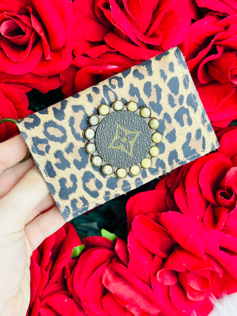 True Leopard Leather Card Holder