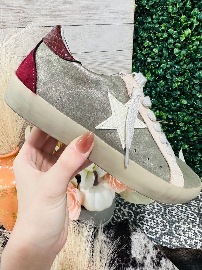 Slate Glitter & Wine Star Shoe