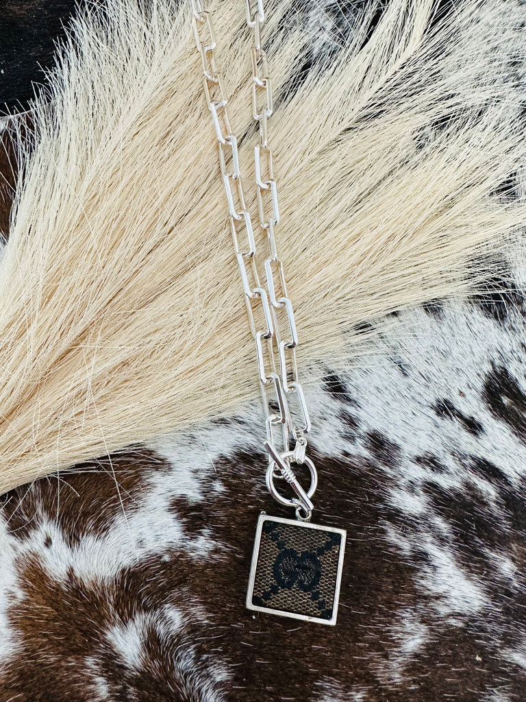 Cocoa & Silver Link Chain Designer Necklace