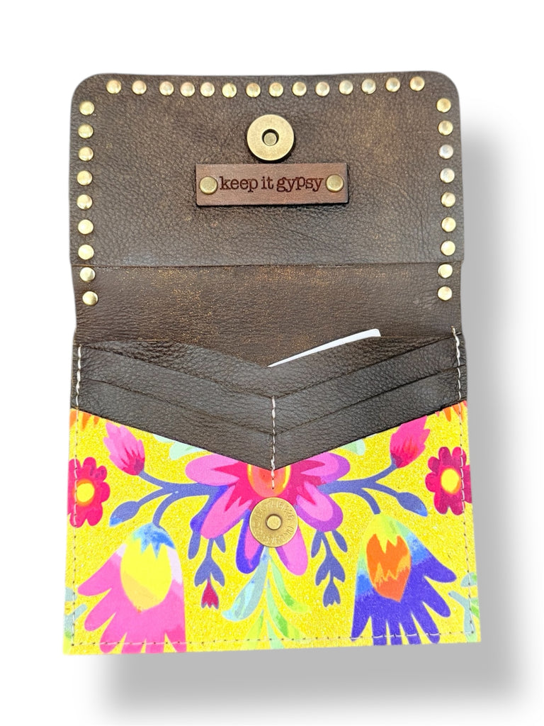 Sunshine Yellow Floral Glitter Flora Wallet