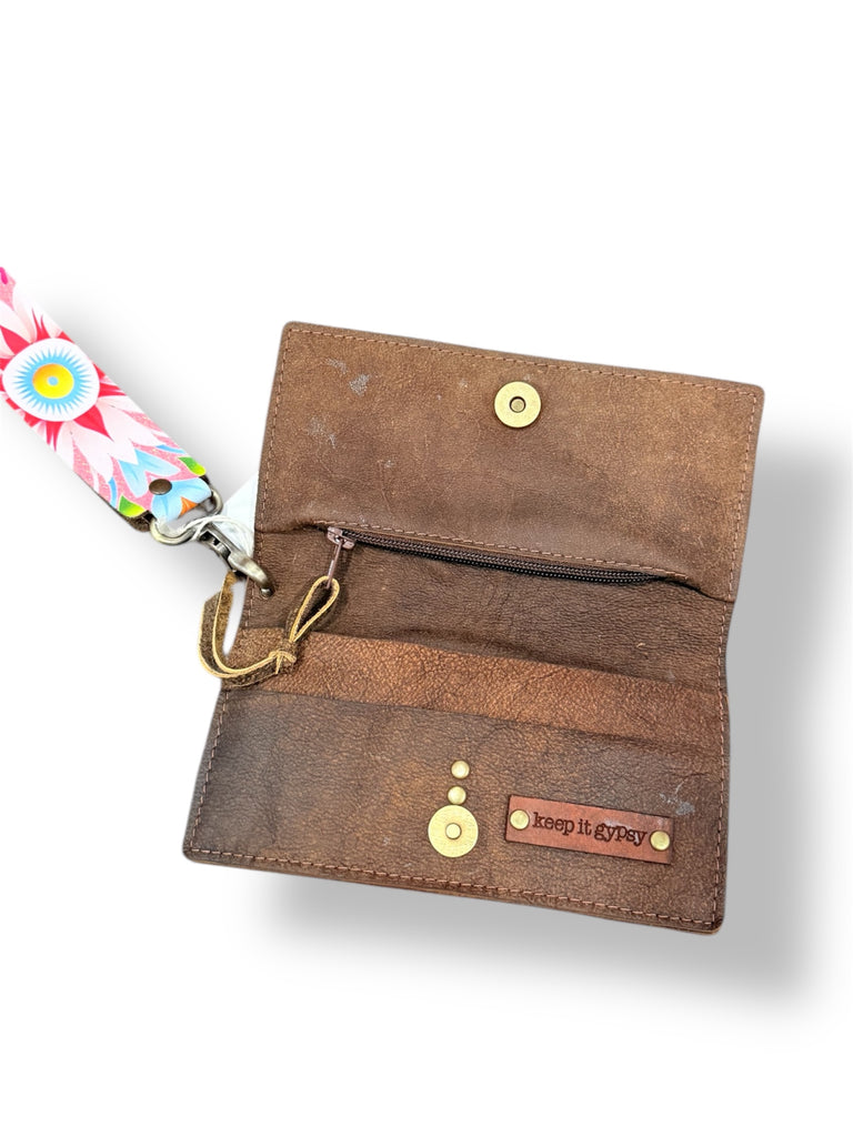 Coral Floral Glitter Fallon Bifold Wallet