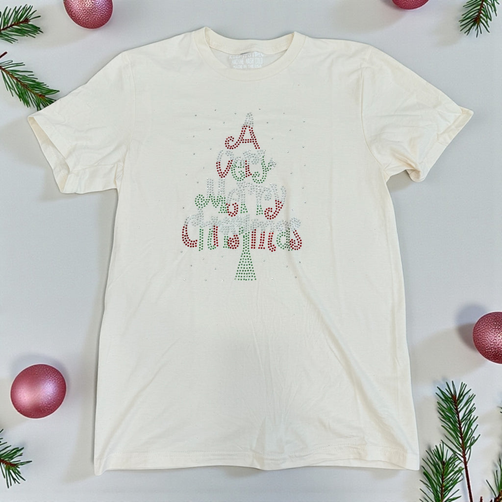 A Very Merry Christmas Studded Tee