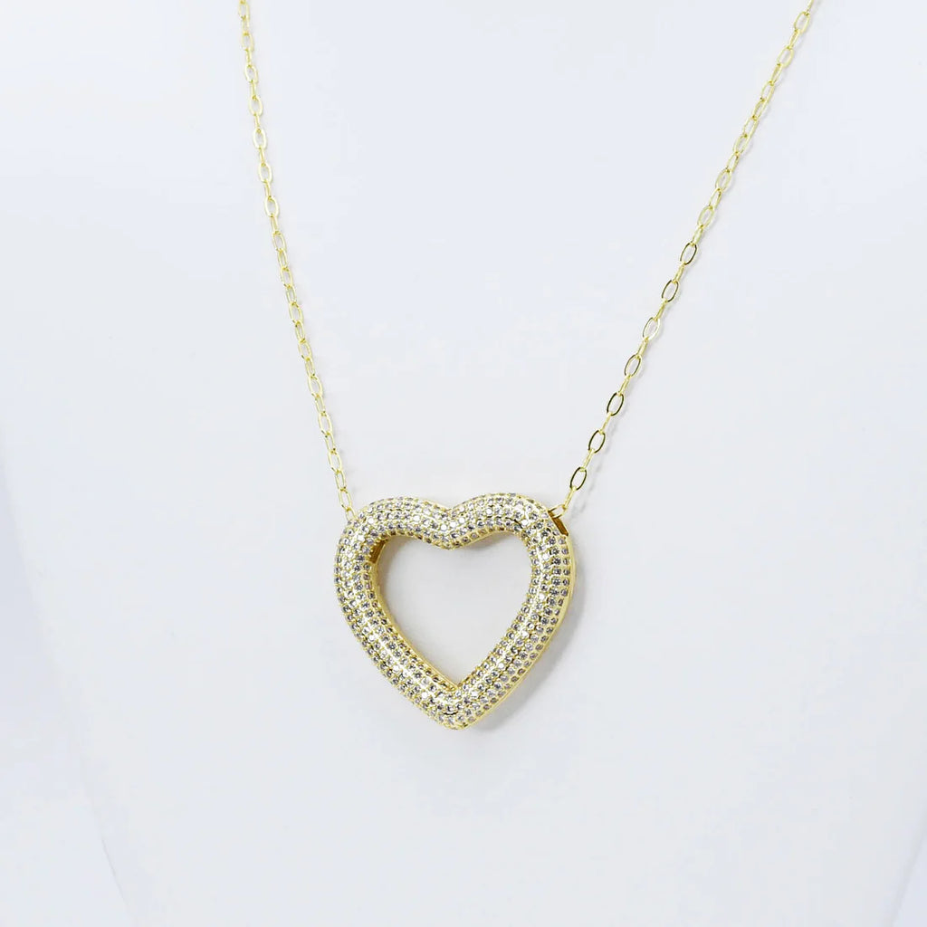 Gold Heart Outline Gold Necklace