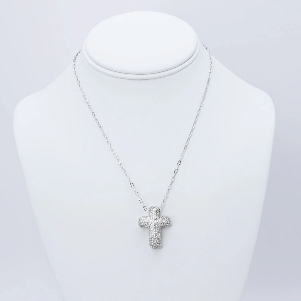 Silver Faithful Glow Cross Necklace