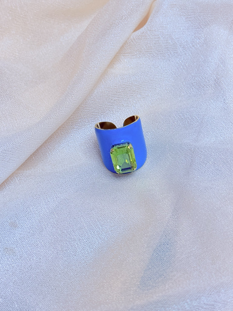 Mini Roddy Ring in Enamel/ Jean Blue