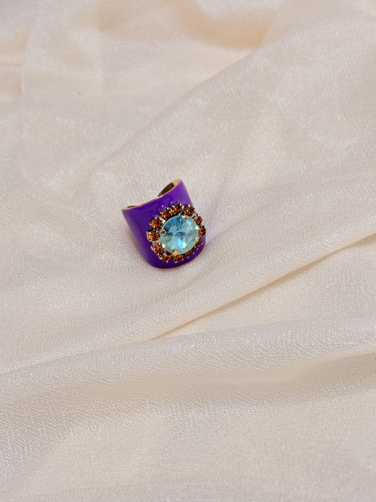 Jacci Ring Enamel Neon Purple