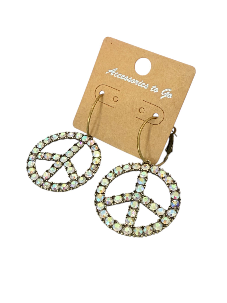 Gold AB Peace Earrings