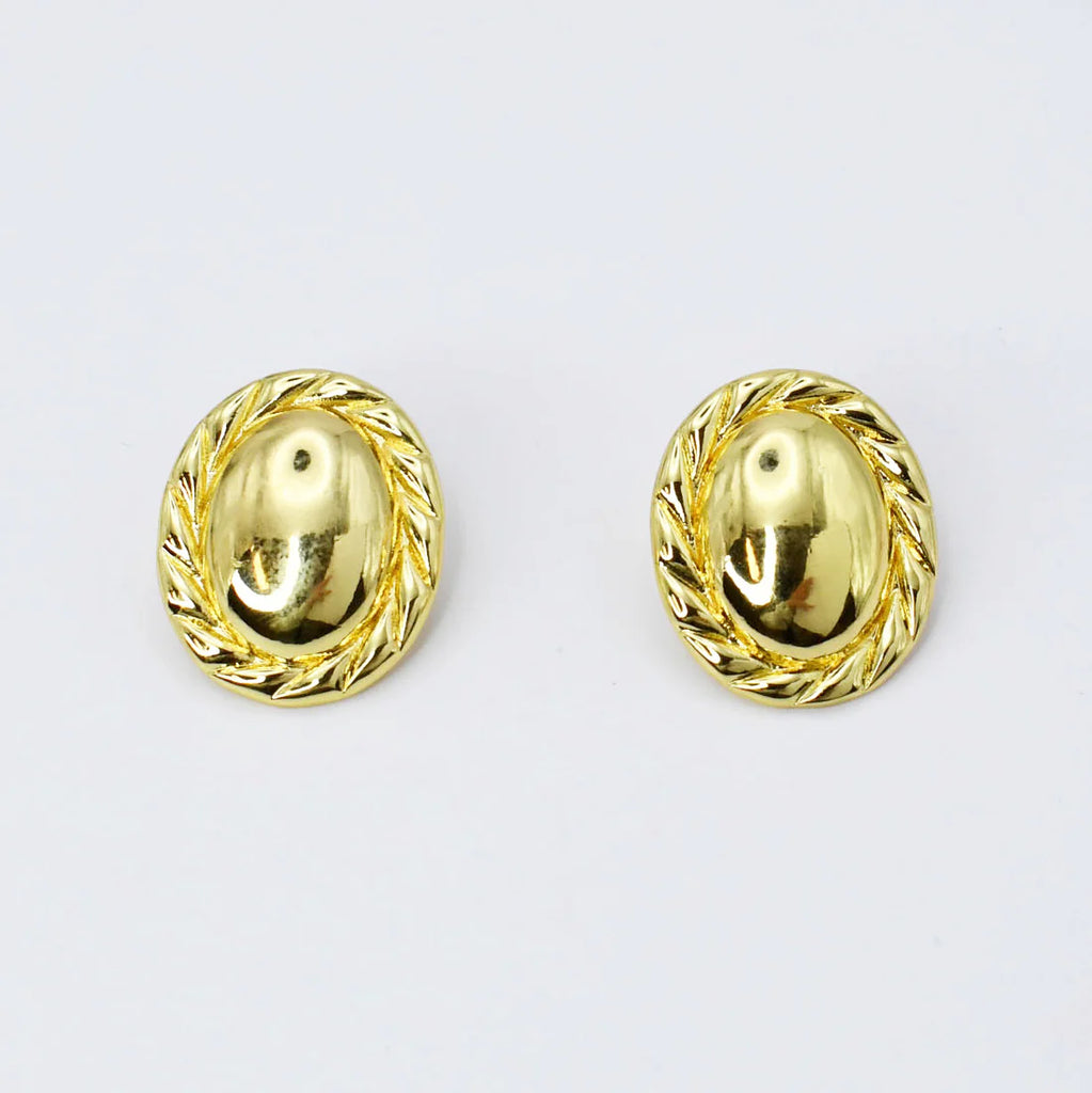 Vintage Lush Gold Stud Earrings