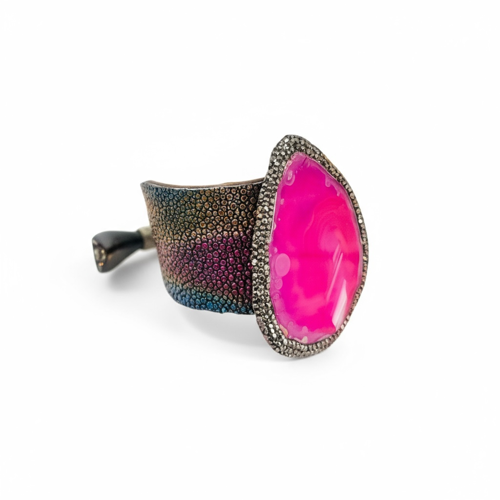 Unicorn Stingray Magenta Slab Cuff