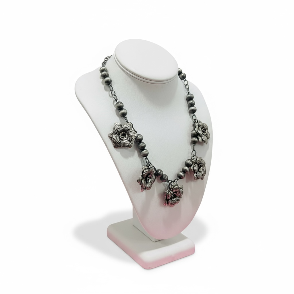 Vintage Silver Autumn Bloom Necklace