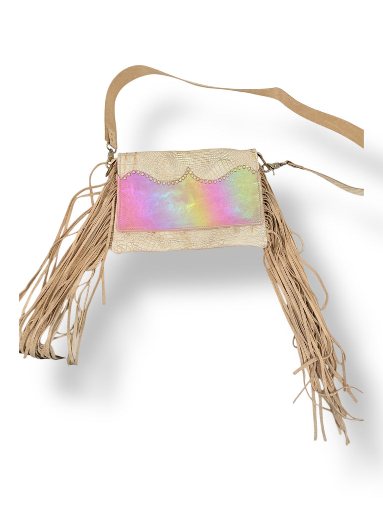 The Maxine - Pink Iridescent Golden Croc