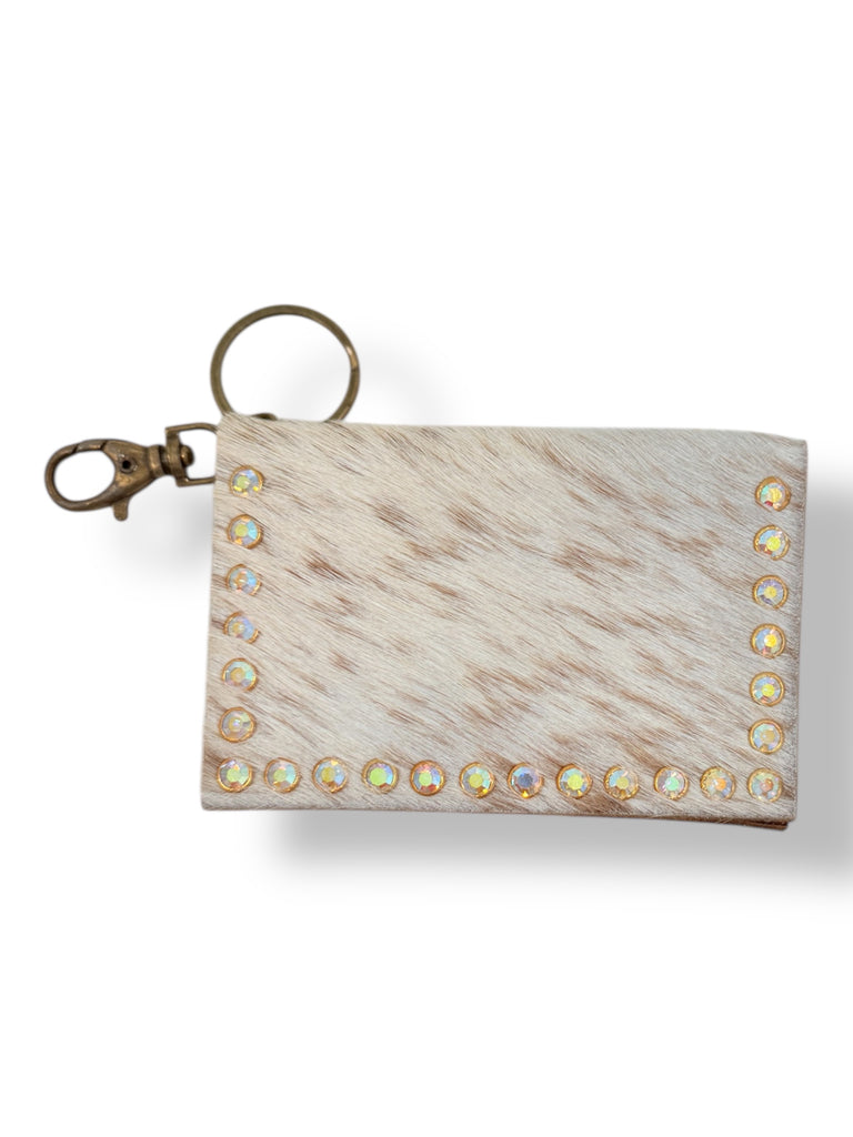 Light Brown Speckled Hide Becca Leather Card Holder