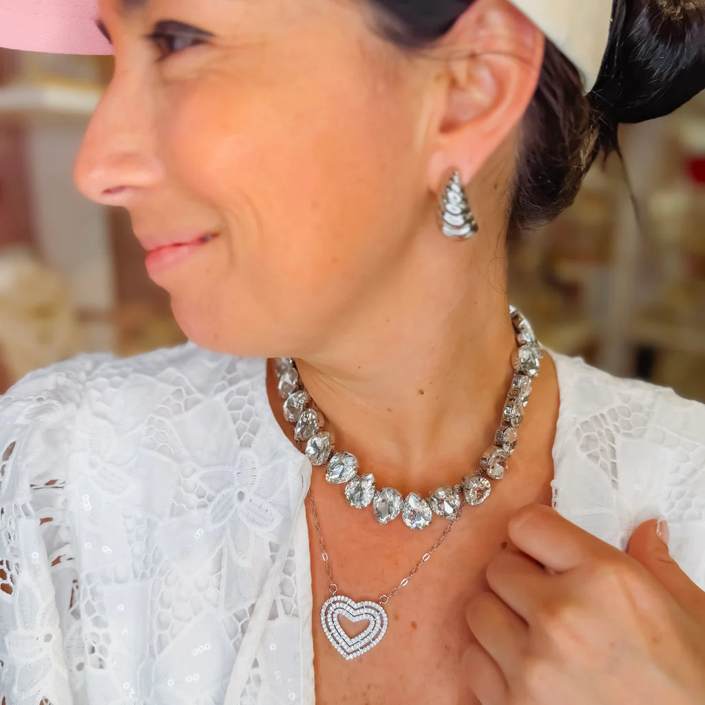 Pure Love Silver Crystal Necklace