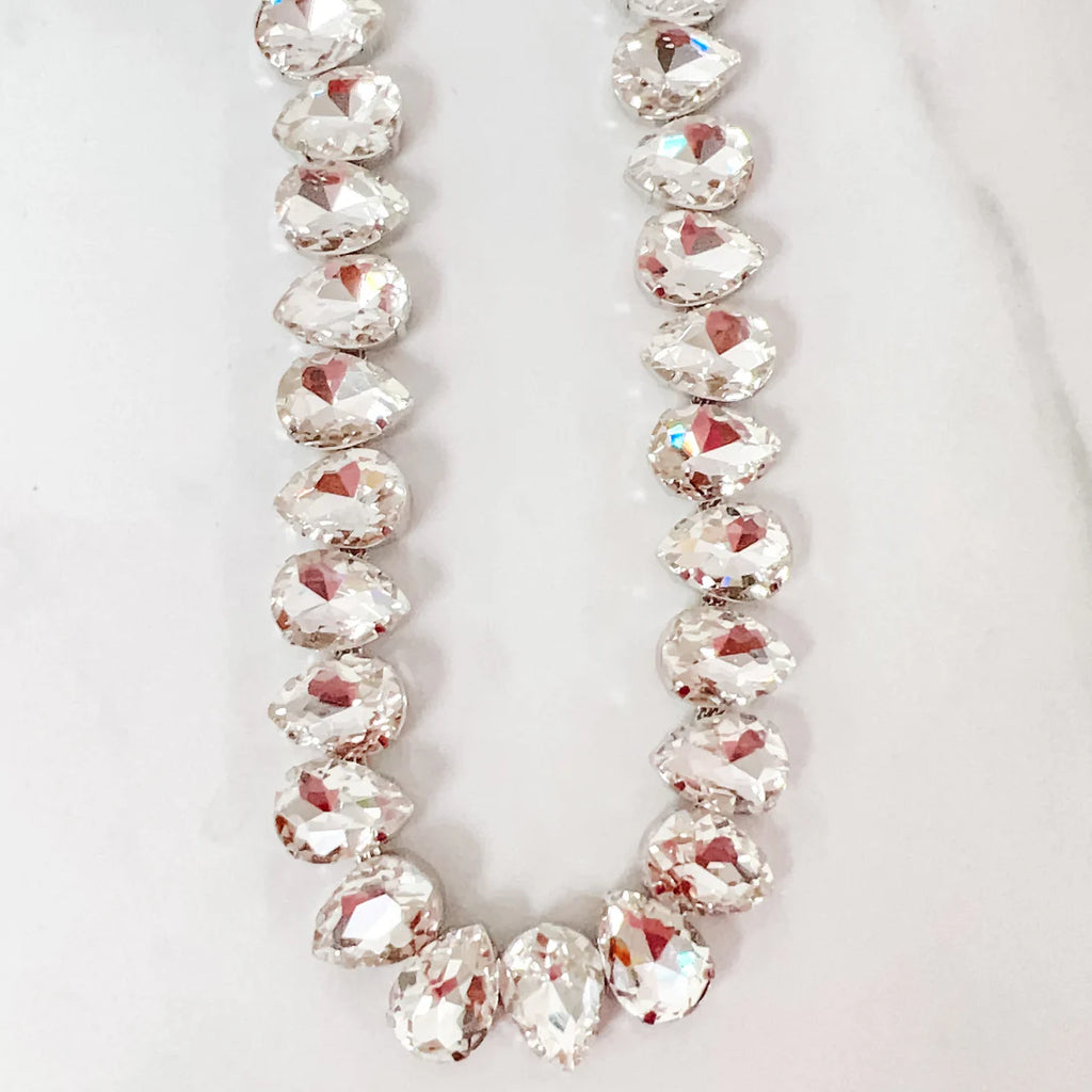 Simply Silver Radiance Teardrop Crystal Necklace