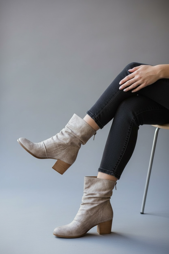 Cream Preston Scrunch Booties