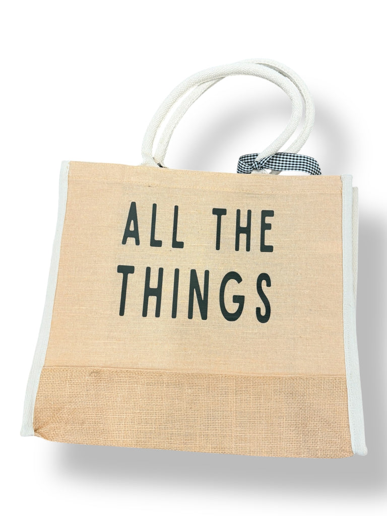 The Cute Girl Burlap Tote