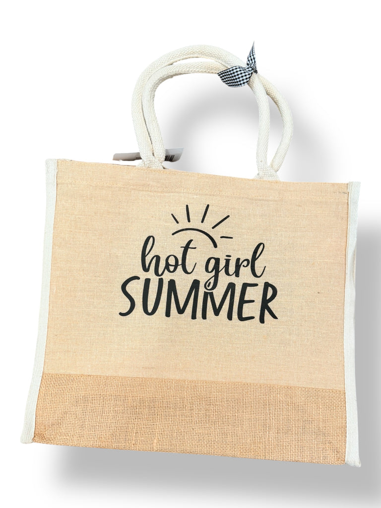 The Cute Girl Burlap Tote