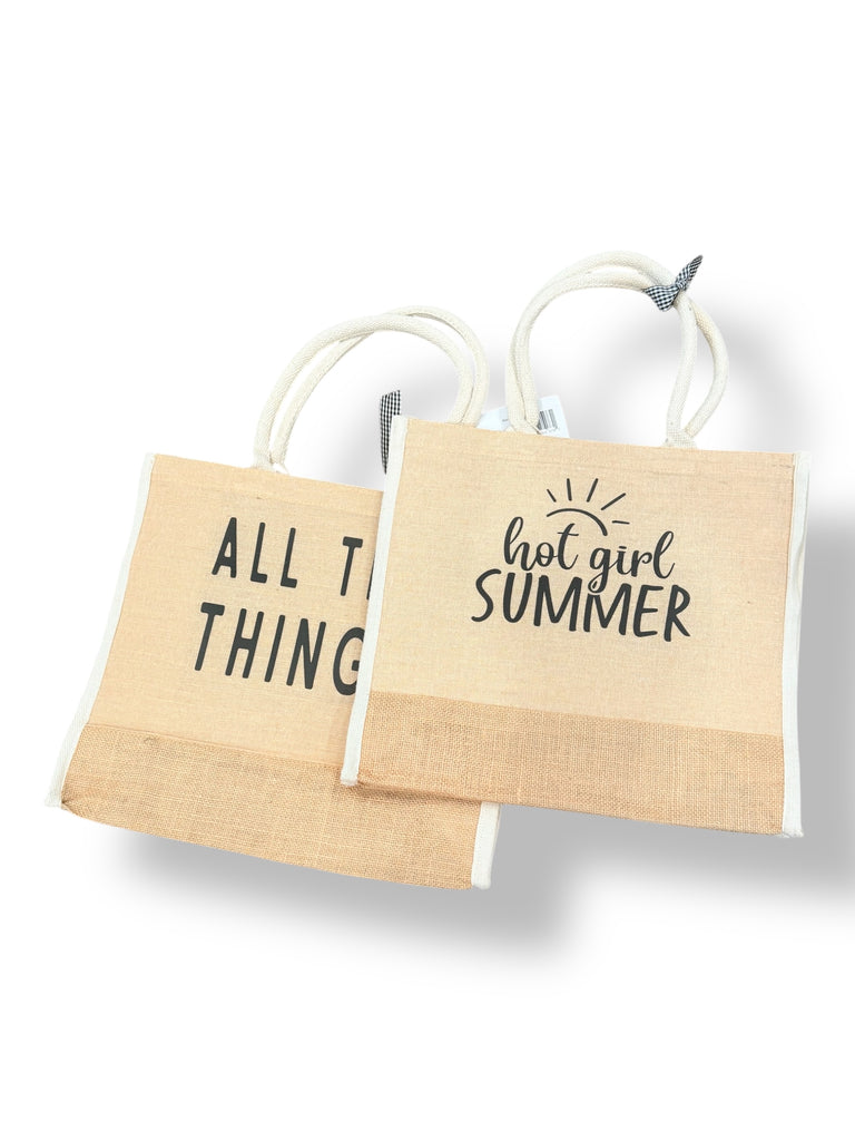 The Cute Girl Burlap Tote