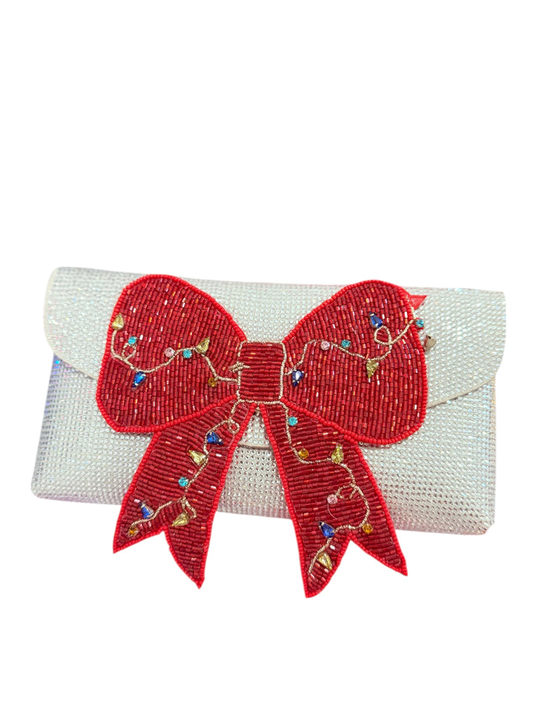 The Beaded Christmas Crossbody - Silver Lights