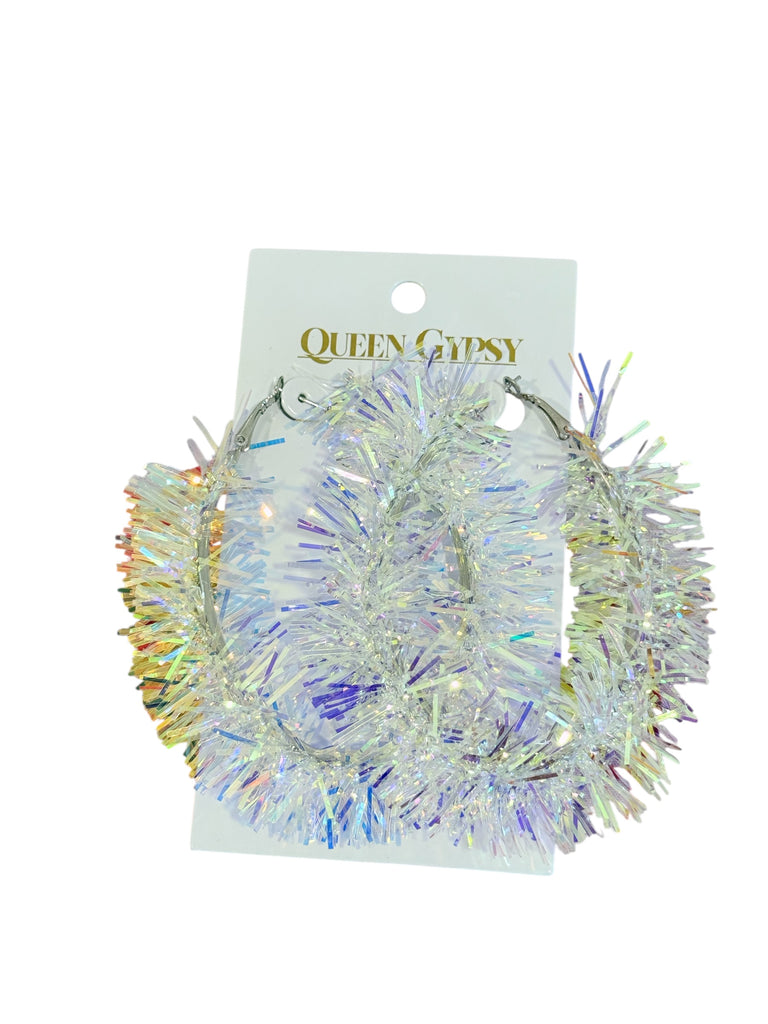Tinsel Hoop Earrings