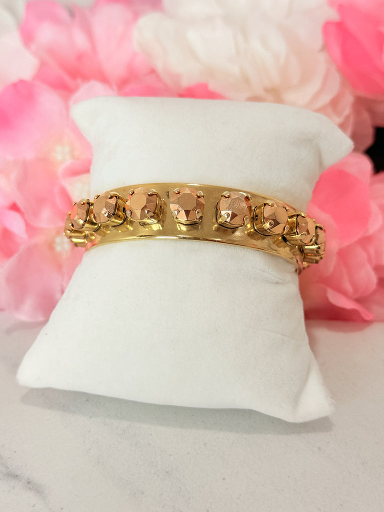 Nyon Swarovski Cuff Bracelet In Gold