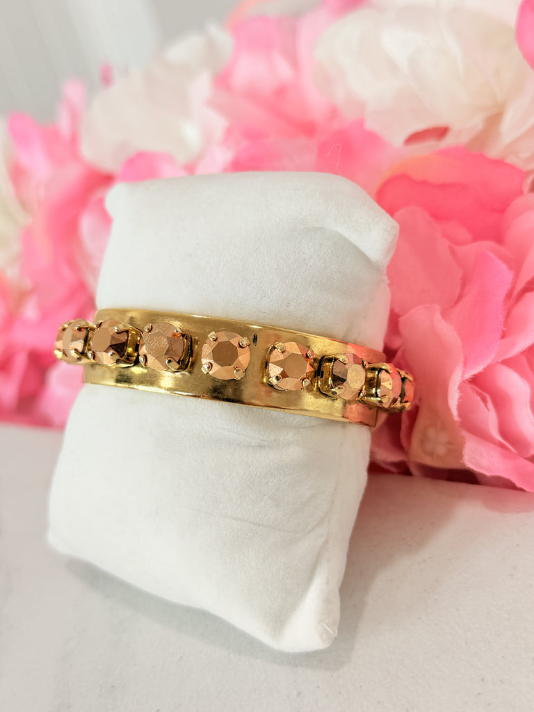 Nyon Swarovski Cuff Bracelet In Gold