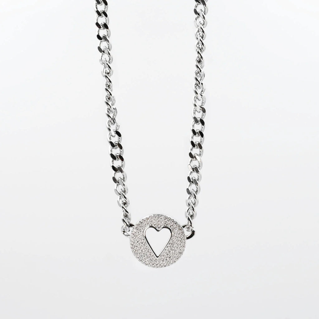Sparkling Love Silver Necklace