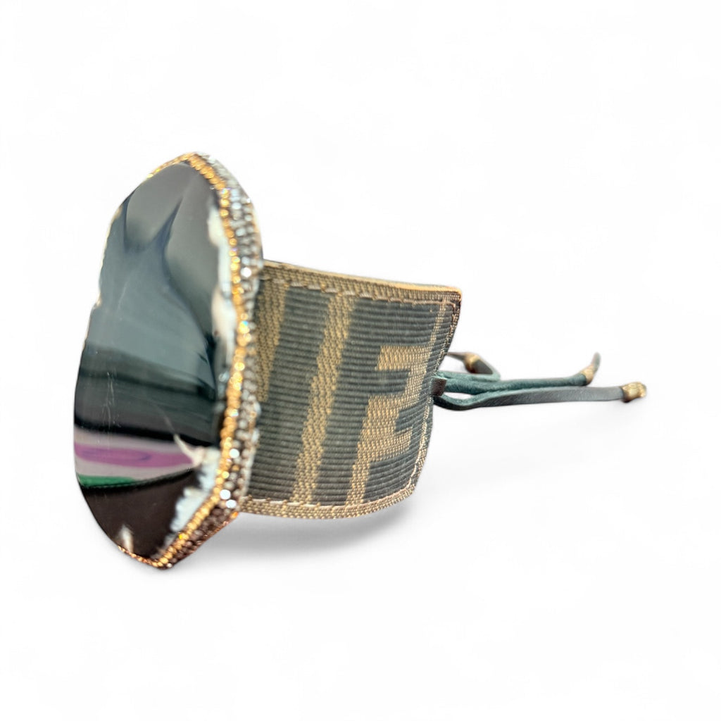Vintage Fendi Black Slab Cuff