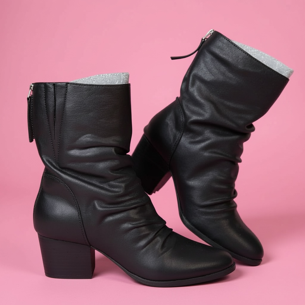 Black Preston Scrunch Booties