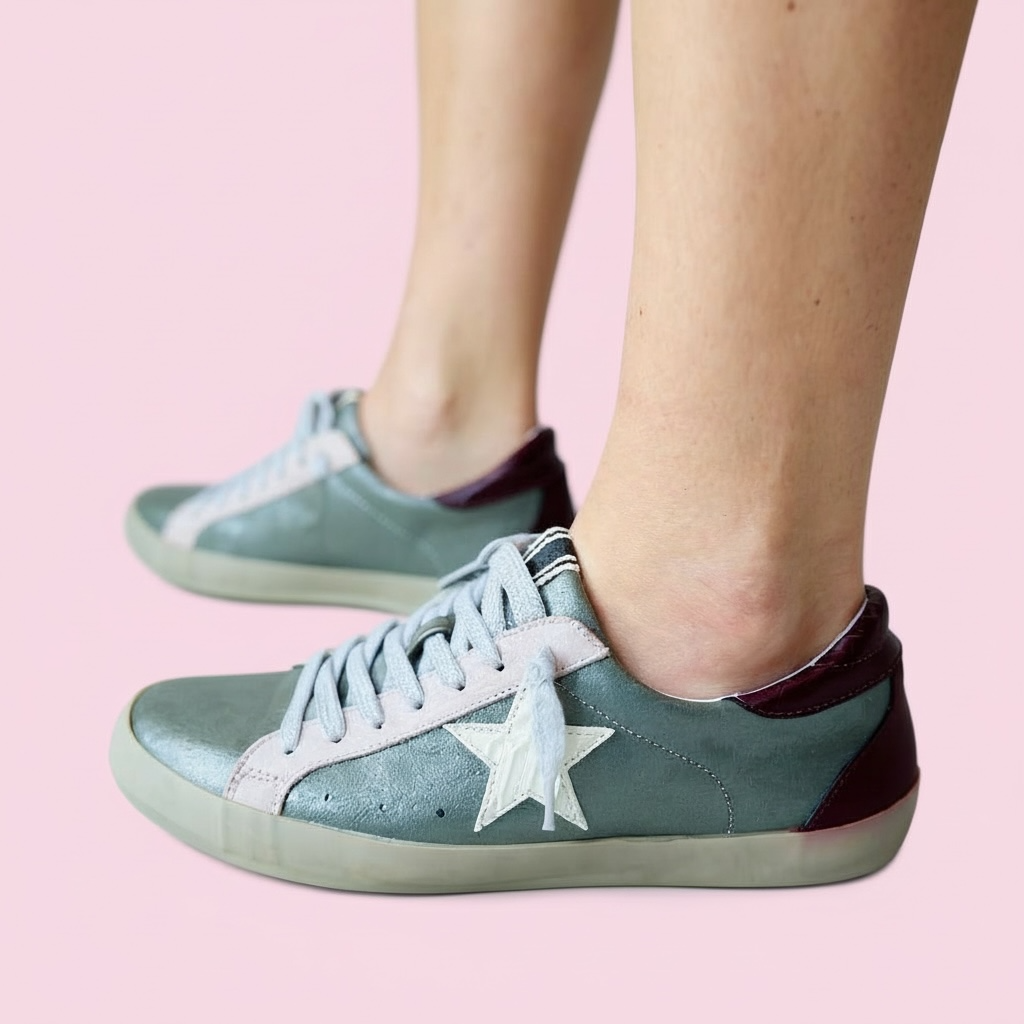 Slate Glitter & Wine Star Shoe