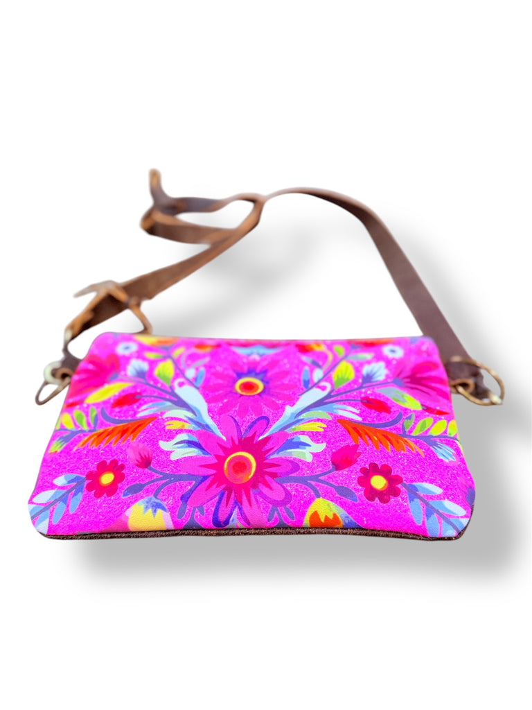 Glitter Florals Olive Crossbody