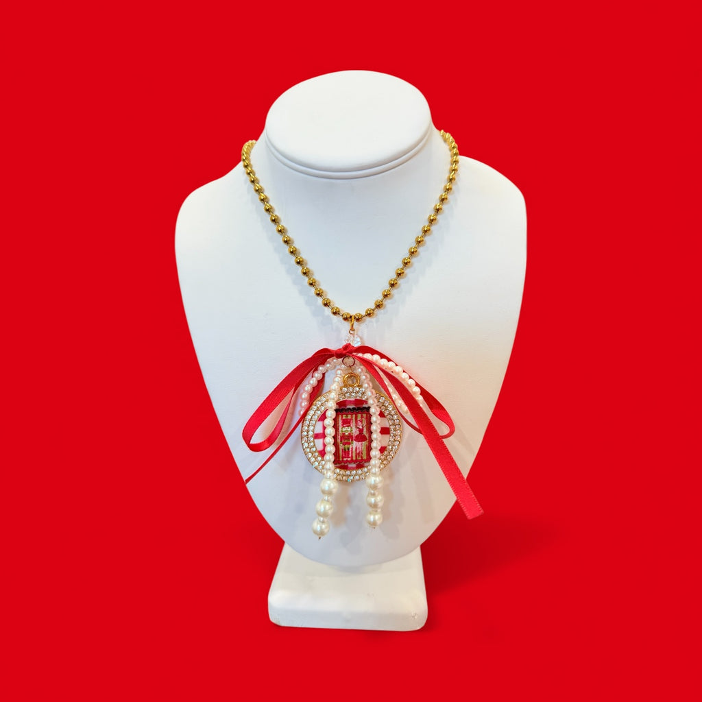 Multi Bow Gold Bead Necklace