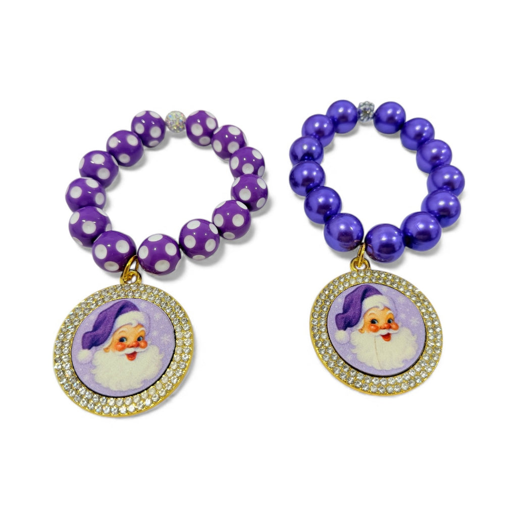 Purple Santa Charm Bracelet