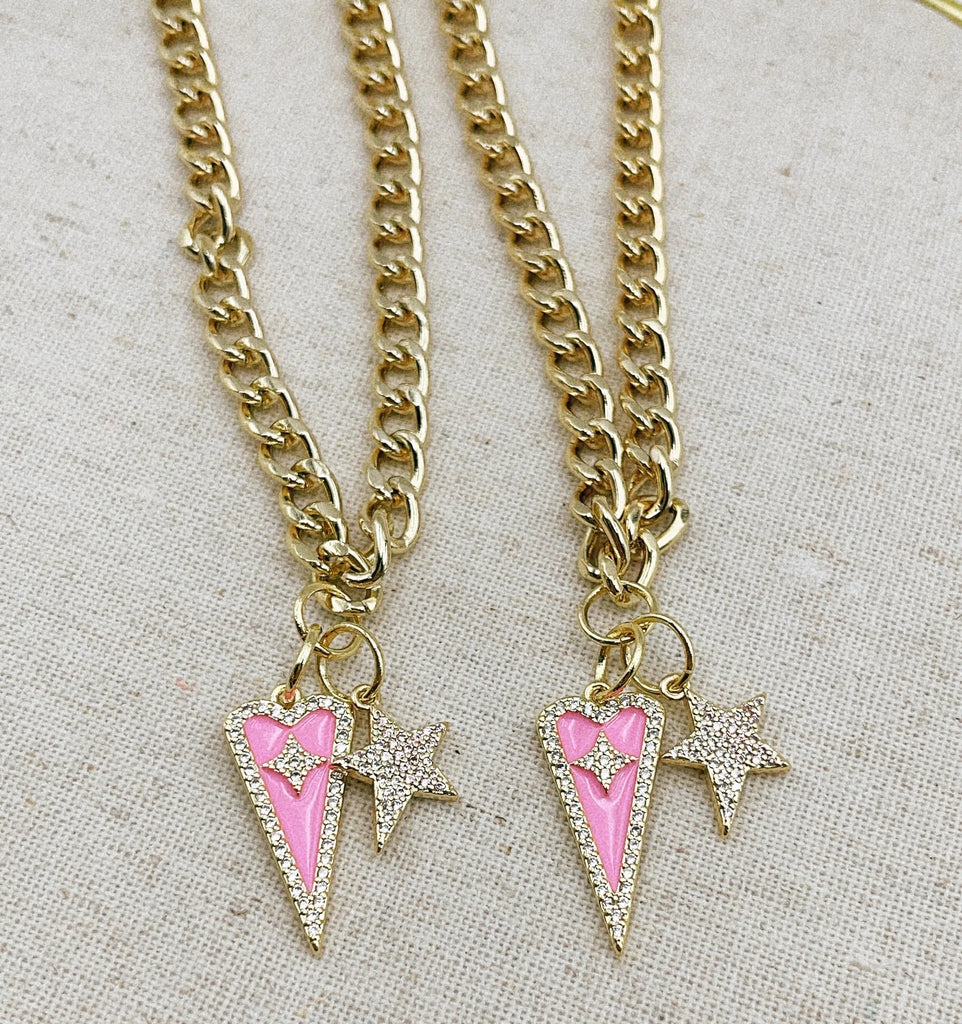 Pink Kind Heart Necklace