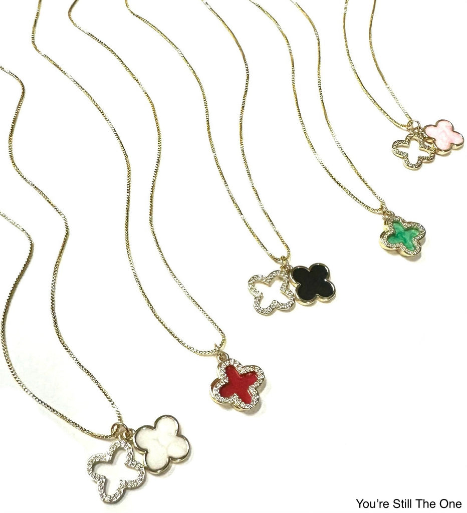 You're Still The One Lux Clover Charm Necklace