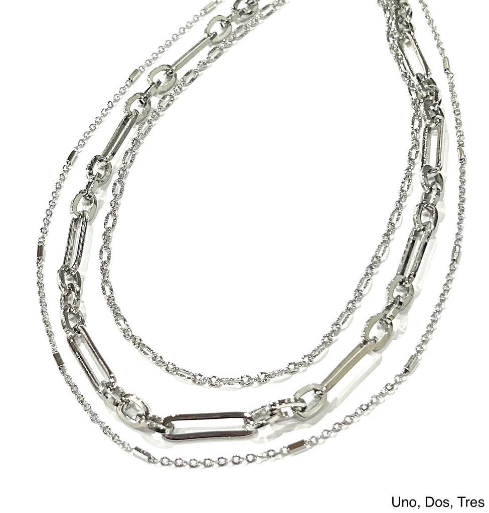 Uno, Dos, Tres Layered Silver Necklace