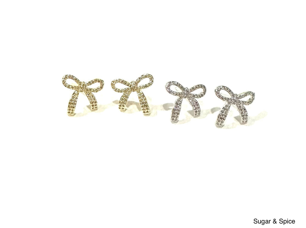 Sugar & Spice Bow Stud Earrings