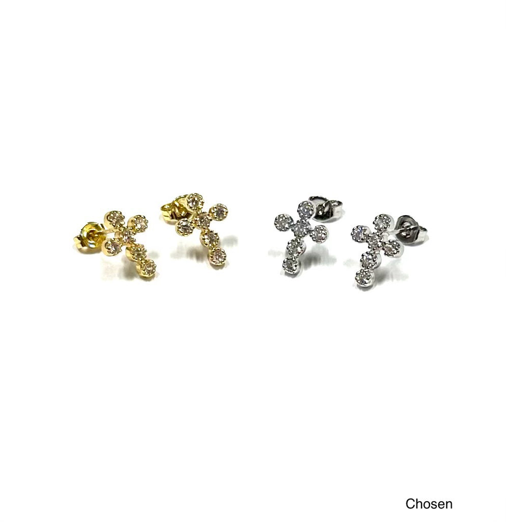 Blessing Cross Stud Earrings